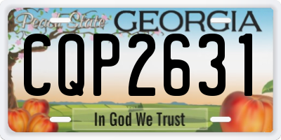 GA license plate CQP2631