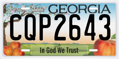 GA license plate CQP2643