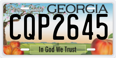 GA license plate CQP2645