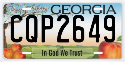 GA license plate CQP2649