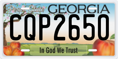 GA license plate CQP2650