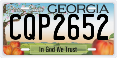 GA license plate CQP2652
