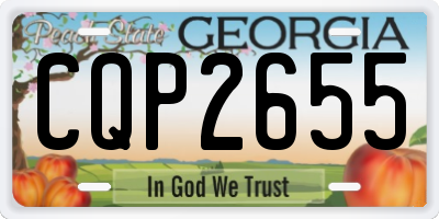 GA license plate CQP2655