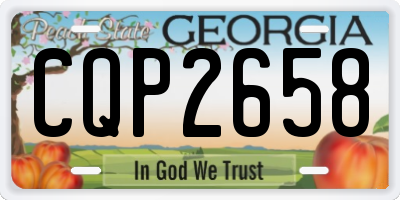 GA license plate CQP2658