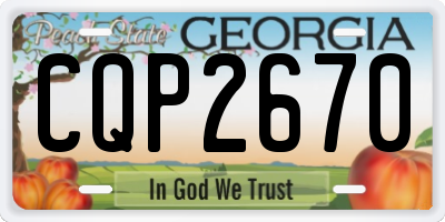 GA license plate CQP2670