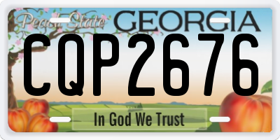 GA license plate CQP2676