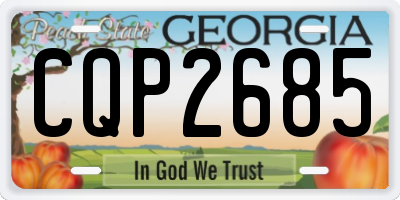 GA license plate CQP2685