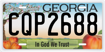 GA license plate CQP2688