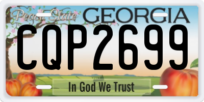 GA license plate CQP2699