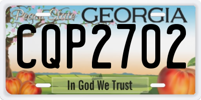 GA license plate CQP2702
