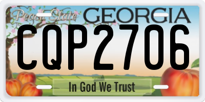 GA license plate CQP2706