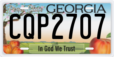 GA license plate CQP2707