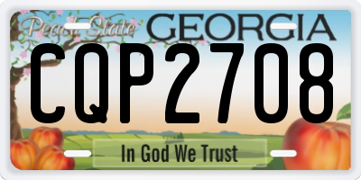 GA license plate CQP2708