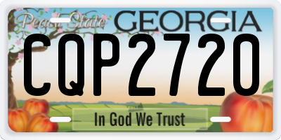 GA license plate CQP2720