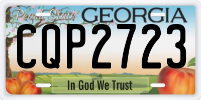 GA license plate CQP2723