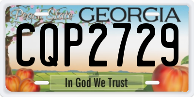 GA license plate CQP2729