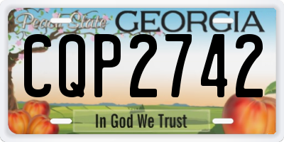 GA license plate CQP2742