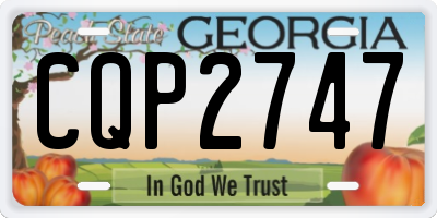 GA license plate CQP2747