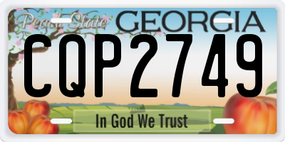 GA license plate CQP2749