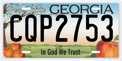 GA license plate CQP2753