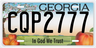 GA license plate CQP2777