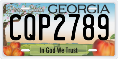 GA license plate CQP2789