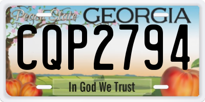GA license plate CQP2794