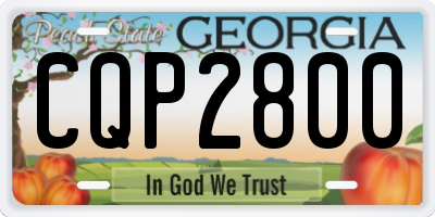 GA license plate CQP2800