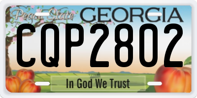 GA license plate CQP2802