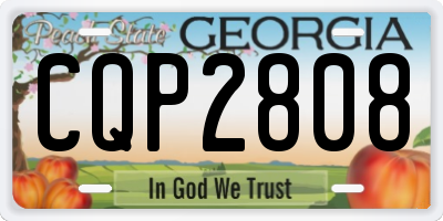 GA license plate CQP2808