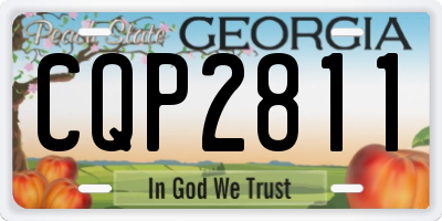 GA license plate CQP2811