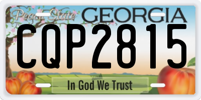 GA license plate CQP2815