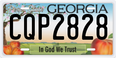 GA license plate CQP2828