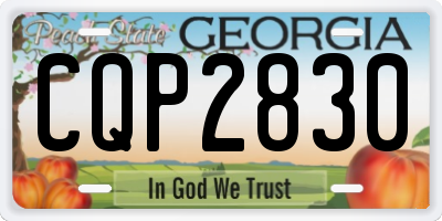 GA license plate CQP2830