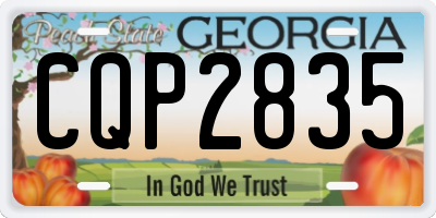 GA license plate CQP2835