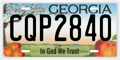 GA license plate CQP2840