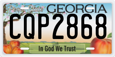 GA license plate CQP2868