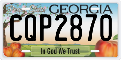GA license plate CQP2870