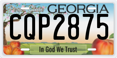 GA license plate CQP2875