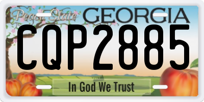 GA license plate CQP2885