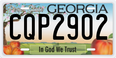 GA license plate CQP2902