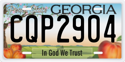 GA license plate CQP2904