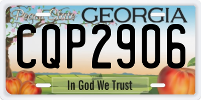 GA license plate CQP2906