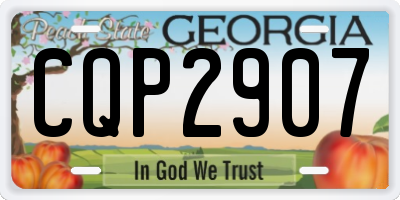 GA license plate CQP2907