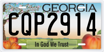 GA license plate CQP2914