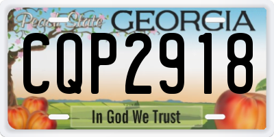 GA license plate CQP2918