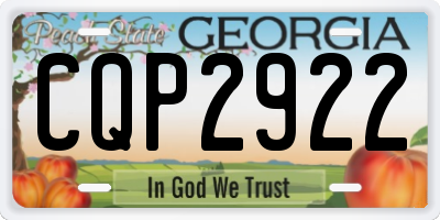 GA license plate CQP2922