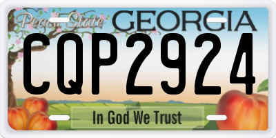 GA license plate CQP2924