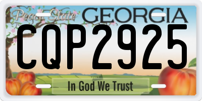 GA license plate CQP2925