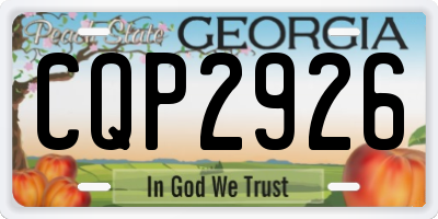 GA license plate CQP2926
